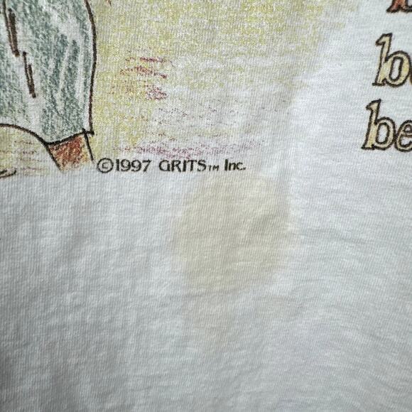 Vintage Grits Shirt Size Medium White Single Stitch Southern Girls Love To Beach - Picture 6 of 11
